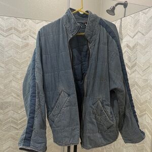 Free People Blue Quilted Puffer Jacket